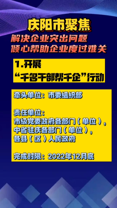 【優(yōu)化營商環(huán)境 推動高質量發(fā)展】隴東報視頻海報丨慶陽市聚焦解決企業(yè)突出問題 傾心幫助企業(yè)度過難關