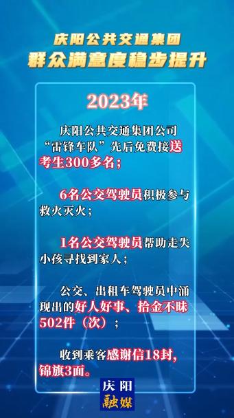 慶陽(yáng)公共交通集團(tuán)，群眾滿意度穩(wěn)步提升